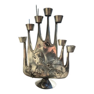 Mid-Century Gene Byron Tin Candelabra Guanajuato Mexico For Sale
