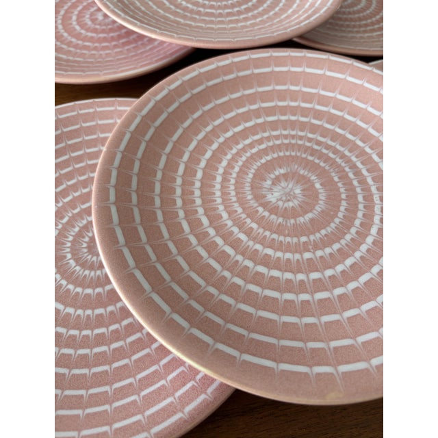 Vintage Pink Marbled Ceramic Dinnerware Set from Longchamp, 1990s, Set of 6 For Sale - Image 6 of 7