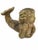 Striking vintage terracotta sculpture depicting a whimsical mermaid in a relaxed, contemplative pose. The piece features...
