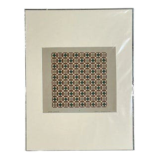 Vintage Geometric Tile Design Serigraph For Sale