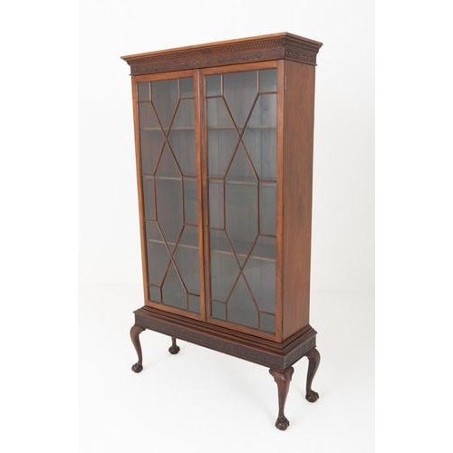 Chippendale Glazed Mahogany Display Cabinet, 1910 For Sale - Image 6 of 7