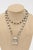 Vintage Art Deco Crystal and Silver Long Necklace With Faceted Square Pendant For Sale - Image 9 of 11
