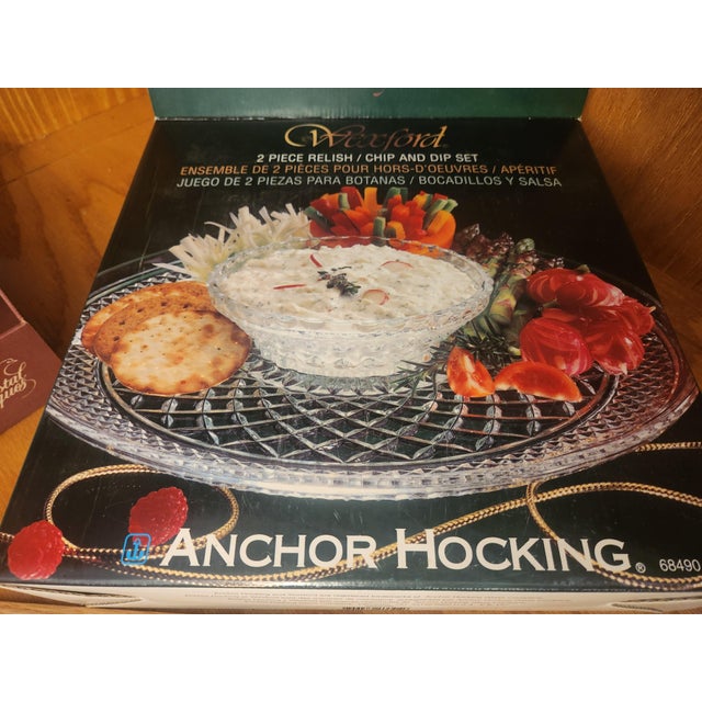 Traditional Vintage Anchor Hocking Wexford Clear Glass Entertaining Set + Long Champ Flutes - Set of 14 For Sale - Image 3 of 5
