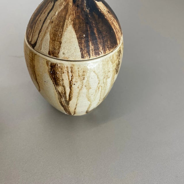Brown Ceramic Studio Pottery Objects from Gerhard Liebenthron, Germany, 1970s, Set of 2 For Sale - Image 8 of 14