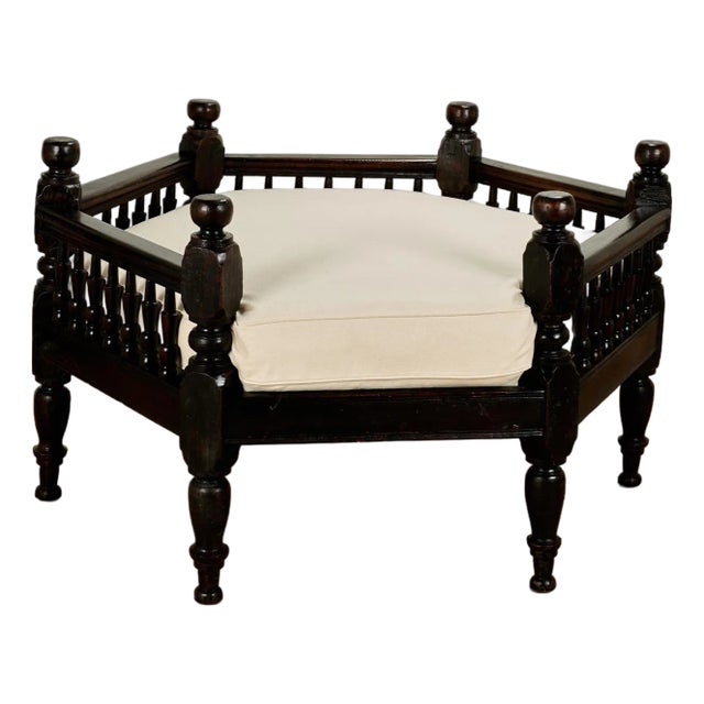 Antique Indian Meditation Bench. For Sale