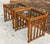 Attractive pair of bamboo rattan side tables measuring 24" wide, 21" deep and 23" high. In excellent vintage condition.