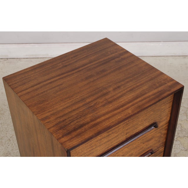 Brown Pair of Drexel Perspective Walnut Nightstands For Sale - Image 8 of 16