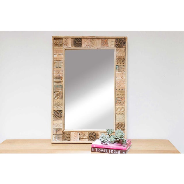 Abstract Abstract Carving Indian Mirror For Sale - Image 3 of 8