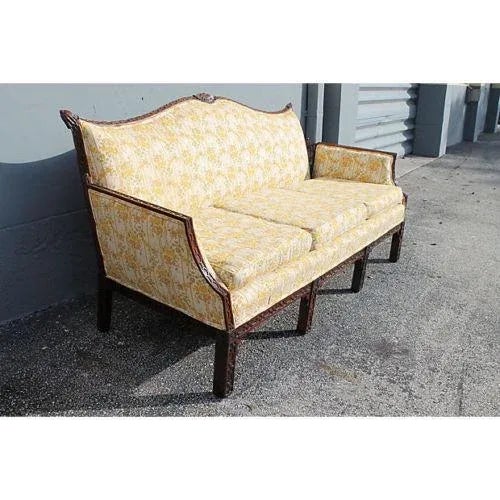 Traditional Carved Asian Chinoiserie Sofa For Sale - Image 5 of 11