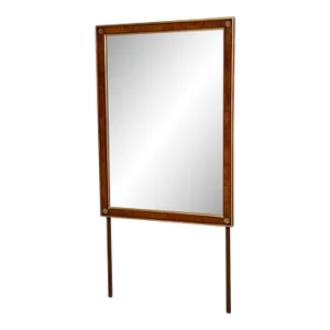 Walnut Bronze Mounted Hollywood Regency Wall or Dresser, Console Mirror