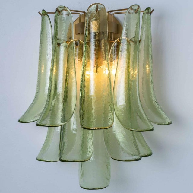 Green Murano Glass Leaves Wall Light, Italy, 1970s For Sale - Image 4 of 15