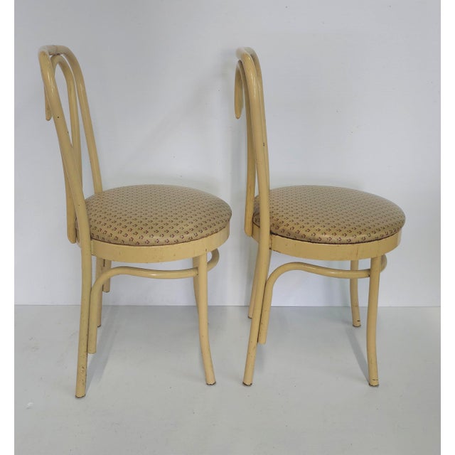 Metal Mid 20th Century Set of Four Douglas Furniture Thonet Style Faux Bentwood Metal & Vinyl Upholstered Chairs For Sale - Image 7 of 12