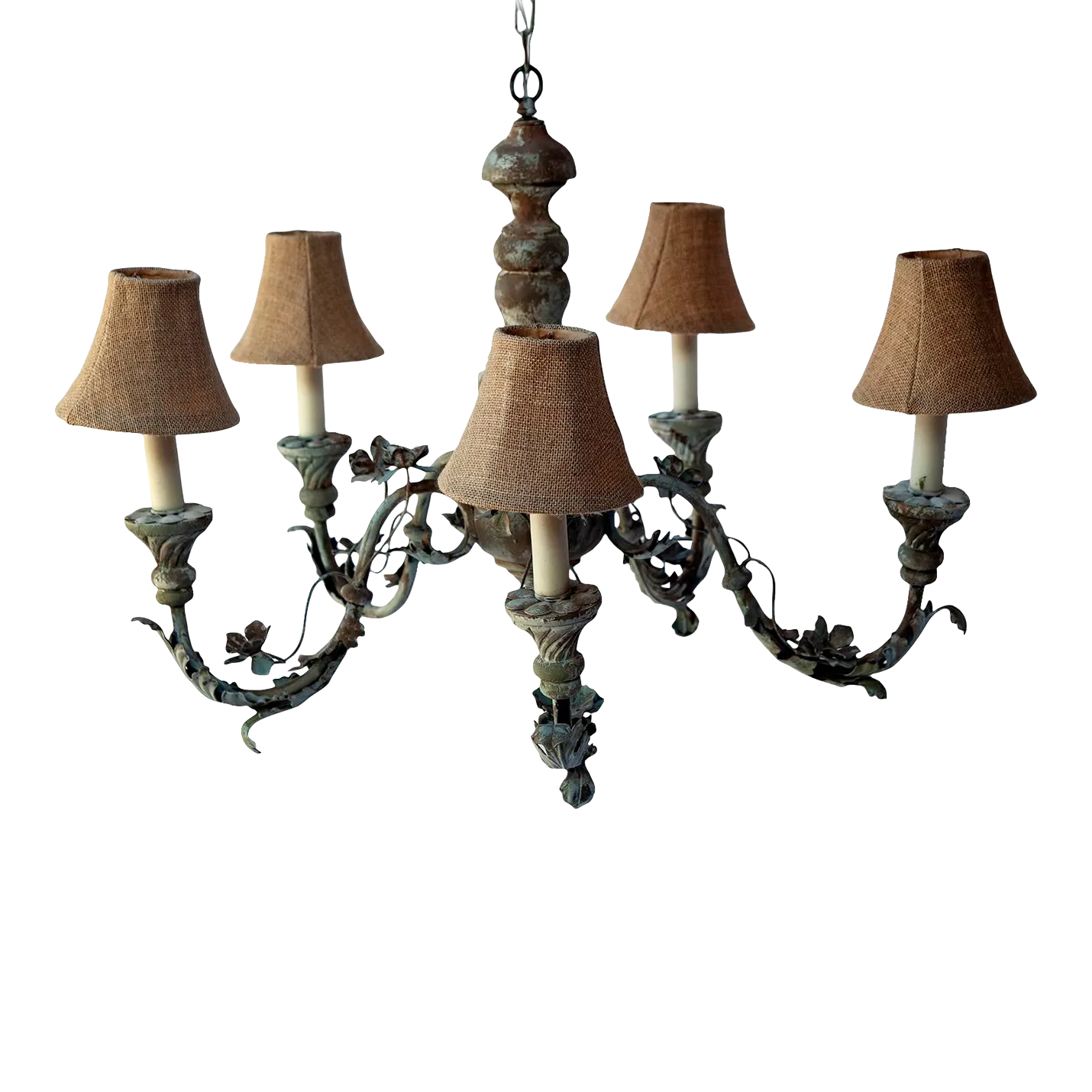 ジーザス 置物 Early 20th Century Iron Oak Leaf Metal & Wood Five Arm