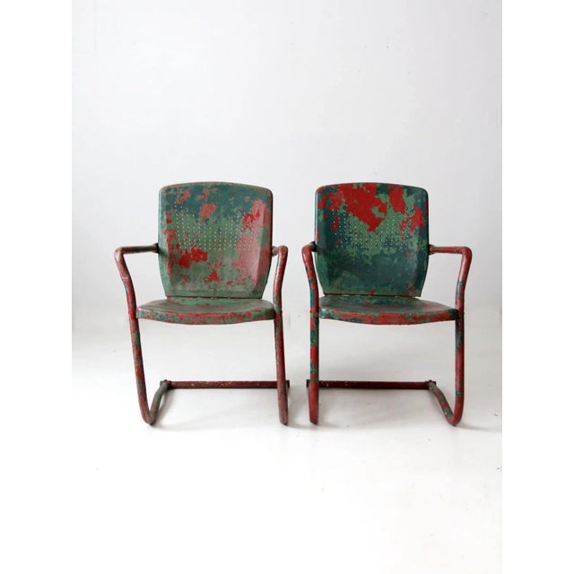 Mid-Century Metal Patio Chairs - A Pair For Sale - Image 11 of 11