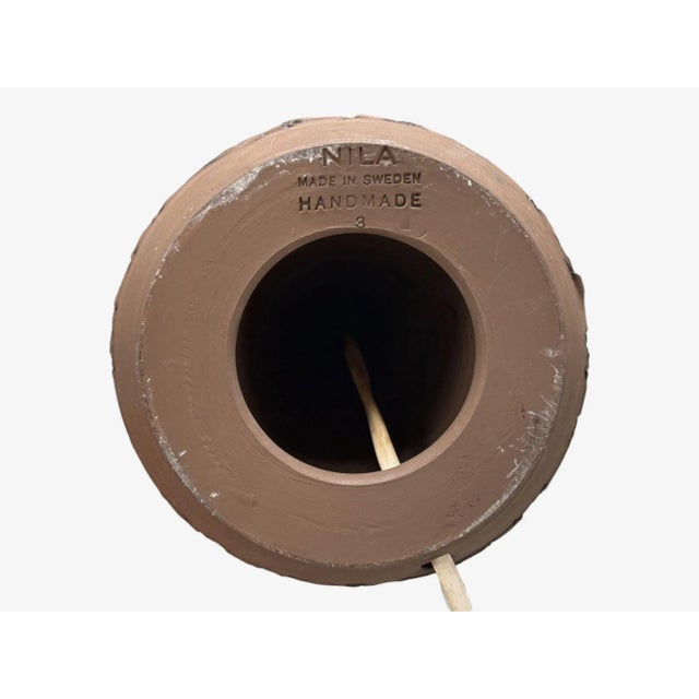 Brown Nila Keramik, Brown Ceramic, Table Lamp, Sweden, 1970s For Sale - Image 8 of 8