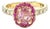 1.86 Carat Pink Sapphire Diamond 14 Karat Yellow Gold Engagement Ring, Size 5.5 For Sale