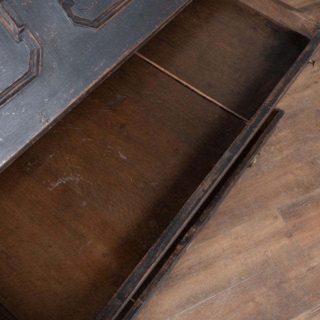 Early 19th Century Danish Black Painted Oak Baroque Secretary For Sale - Image 9 of 11