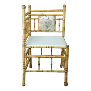 Antique English Victorian Bamboo Corner Chair
