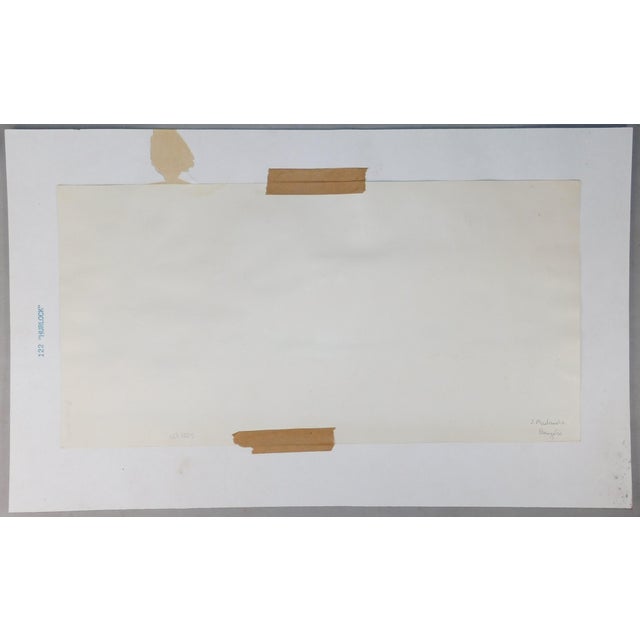 1960s Vintage Chine Collé / Papier Collé Pastoral Folk Scene Primitive Art Reproduction For Sale - Image 11 of 15