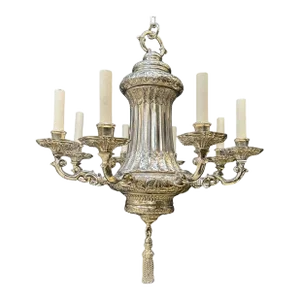 1900 Caldwell Silver Plated Chandelier 8 Lights