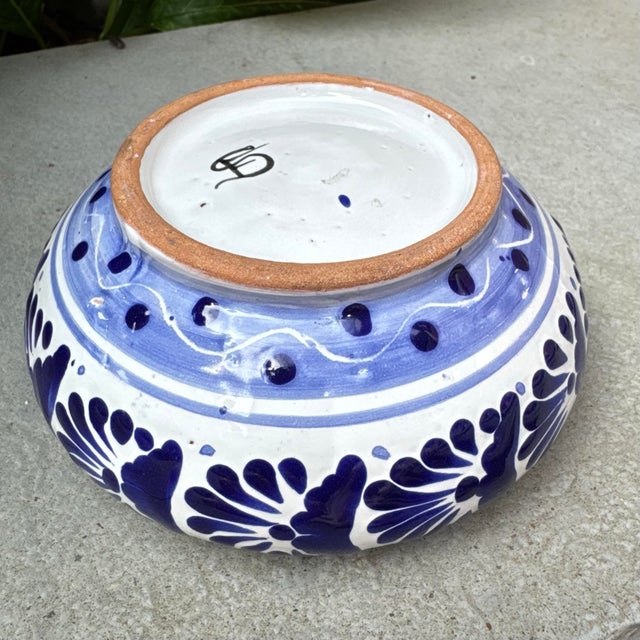 Vintage Mexican Talavera Blue & White Lidded Bowl - 5.5” For Sale - Image 10 of 12