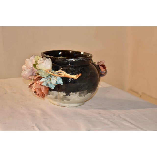 Black 19th Century French Majolica Jardiniere For Sale - Image 8 of 13