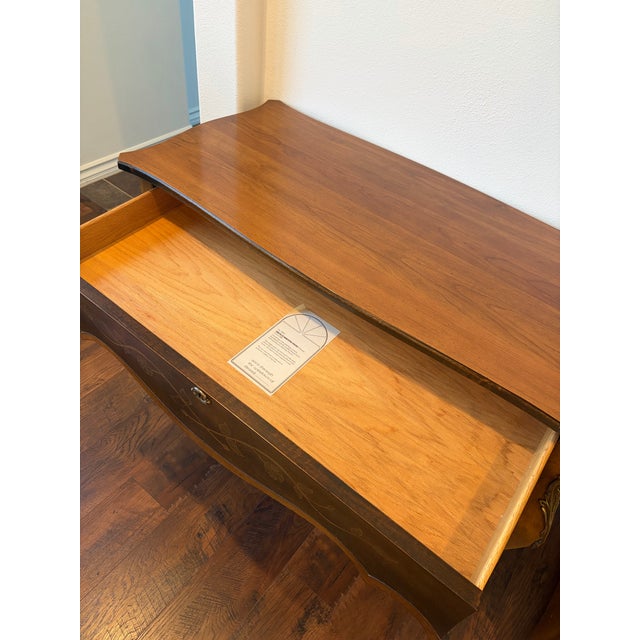 Tan Mid 20th Century French Provencial Writing Desk by Brandt For Sale - Image 8 of 12