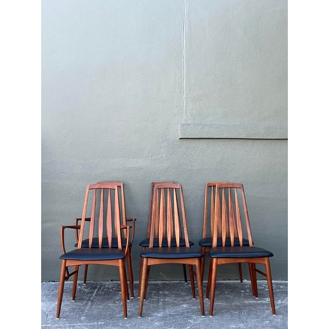 Wood Vintage MCM Niels Koefoed Teak “Eva” Dining Chairs - Set of 6 For Sale - Image 7 of 12