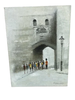 1970s London Winter Scene Oil Painting