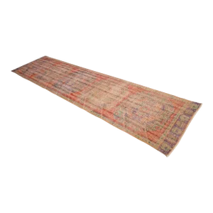 Faded Colors Runner Rug Low Pile Distressed Oushak Runner Rug - 2'11" X 11'10"