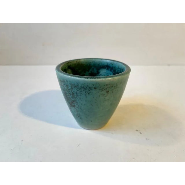 Stoneware Vase in Green Glaze, Saxbo, 1950s For Sale - Image 10 of 10