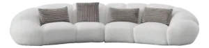 Mi-24209 Big Cloud 141" Oversized Curved Boucle Sectional Sofa - Soft Fur White