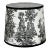 14" Black and White Toile Drum Lamp Shade For Sale