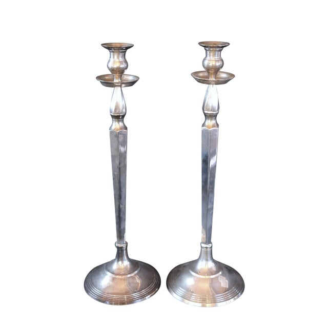 Vintage Silver Candlesticks, Set of 2 For Sale - Image 6 of 6