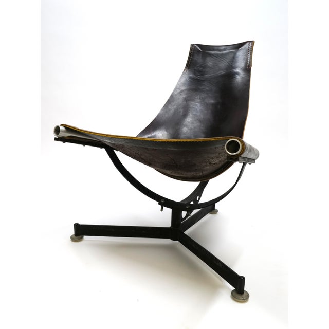 Metal Mid 20th Century Steel and Leather Lounge Chair by Max Gottschalk For Sale - Image 7 of 12
