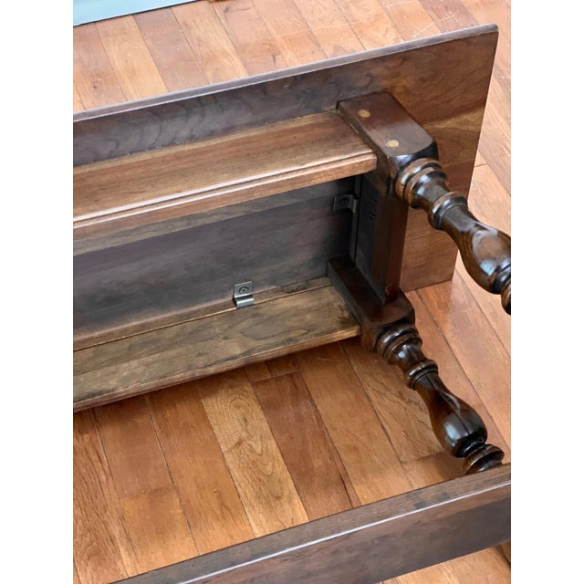 Harden Furniture Country English Style Cherry Wood Bench With Splayed Legs, 20th C. For Sale - Image 13 of 14