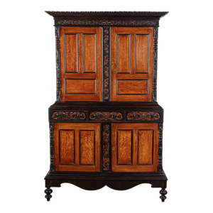 Antique 19th C Ceylonese British Colonial Satin Wood and Ebony Cabinet