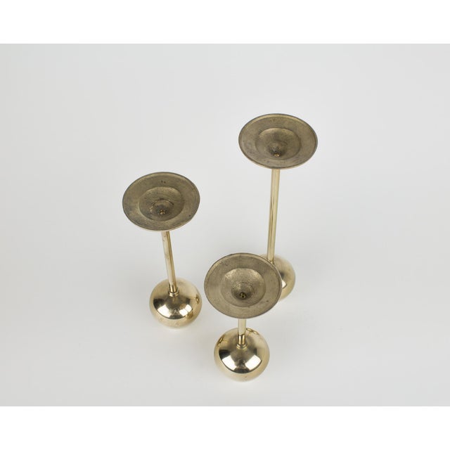 Brass Globe Candlesticks Set of 3 Chairish