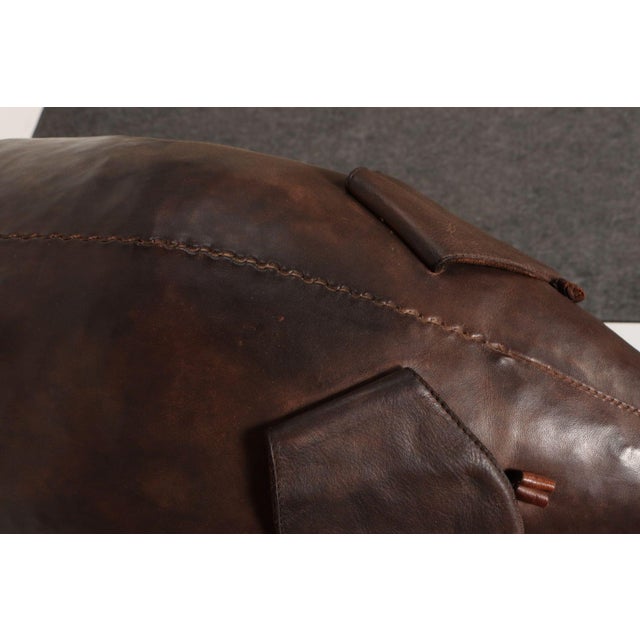 Vintage Leather Pig Footstool by Dimitri Omersa for Abercrombie and Fitch For Sale - Image 10 of 18