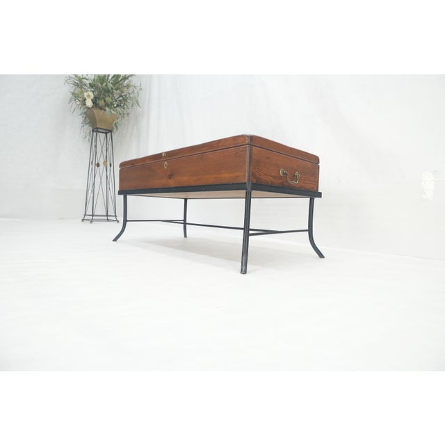 Vintage Hope Chest Storage Box on Metal Frame Box For Sale - Image 4 of 15