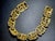 Mid-Century Modern MCM Jewelry Signed Crown Trifari Volcanic-Textured Gold-Tone Heavy Link Bracelet For Sale - Image 3 of 7