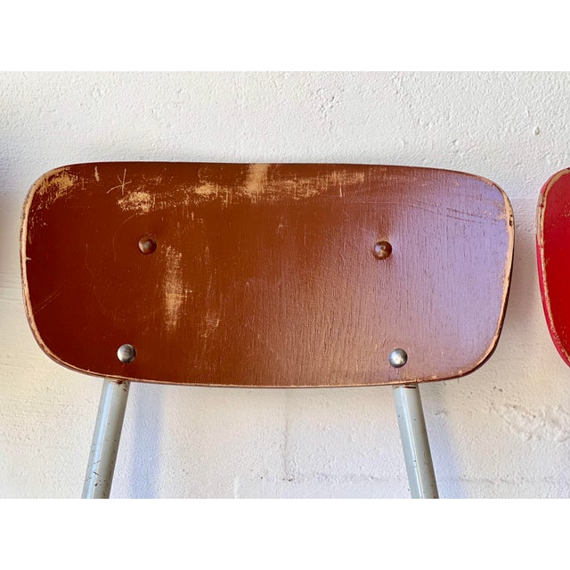 Vintage School Chairs, Set of 4 For Sale - Image 9 of 18