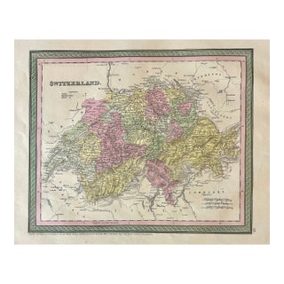 Switzerland Original Map by Mitchell, 1846 For Sale