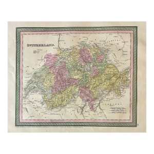 Switzerland Original Map by Mitchell, 1846