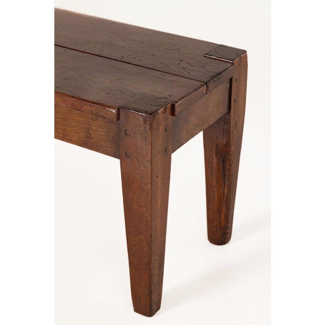 959 Large Solid Cherry Custom Built Dining Table and Two Benches For Sale - Image 15 of 17