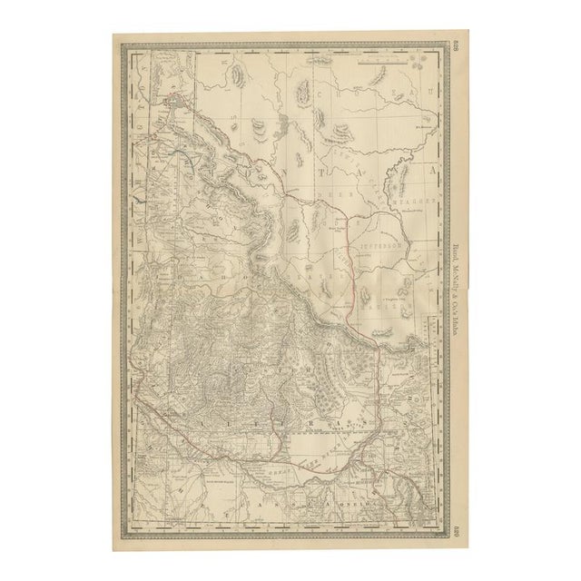 Idaho Map of The Gem States Railroads with Mining Camps and Counties, 1888 For Sale - Image 10 of 10