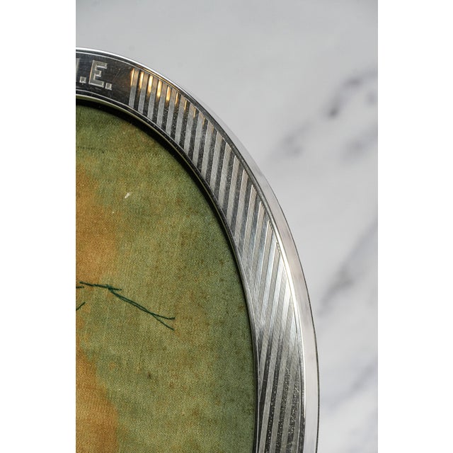 1910s Stunning Large Antique Sterling Silver Picture Frame Oval Photo Frame Luxury Home Decor For Sale - Image 5 of 13