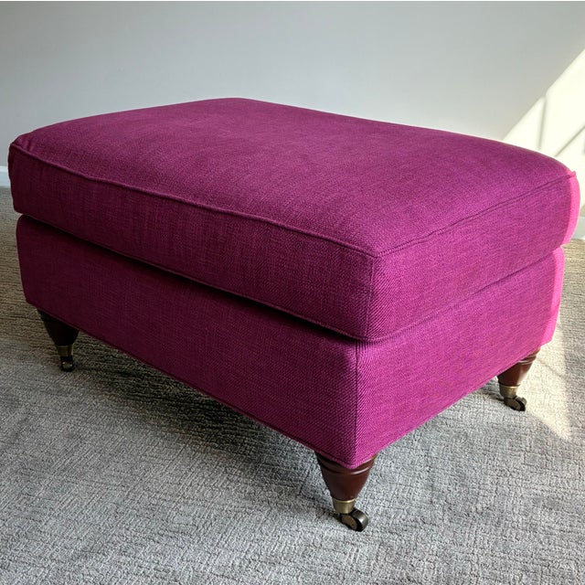 Late 20th Century Baker Furniture Fuchsia Lounge Chair & Ottoman For Sale - Image 11 of 12