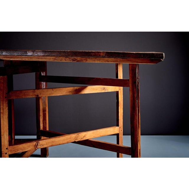 Swedish Table in Pine with Folding Leaves, 1920s For Sale - Image 11 of 14