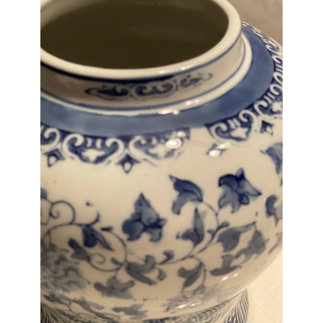 Late 20th Century Chinese Blue & White Porcelain Ginger Jar, Stamped For Sale - Image 4 of 8